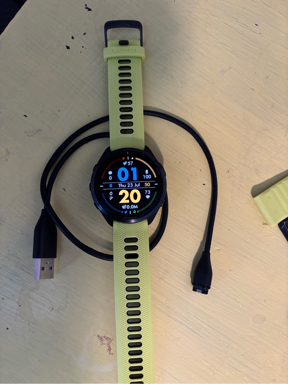 Garmin Forerunner 965 - GPS Smartwatch with Bright Lime Green Silicone Band
